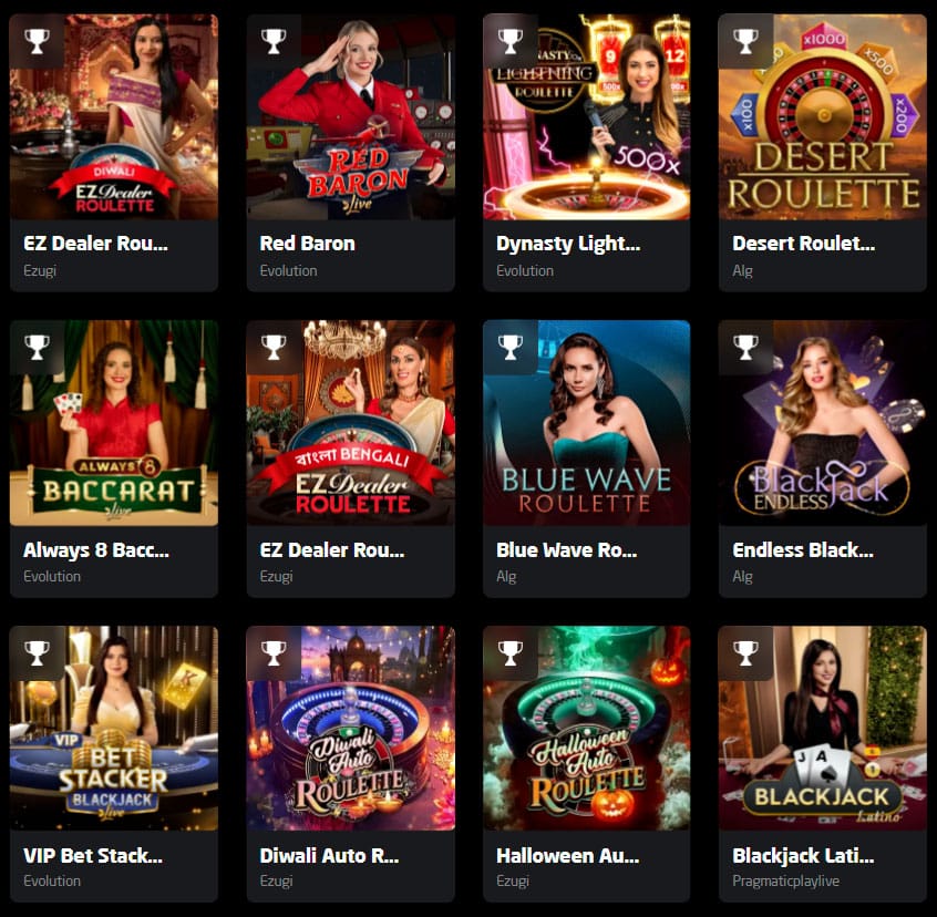 Giochi dal vivo casinò live